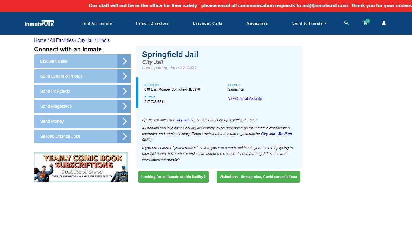 Springfield Jail | Inmate Locator